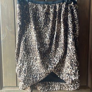 Leopard print faux wrap skirt Sz 18